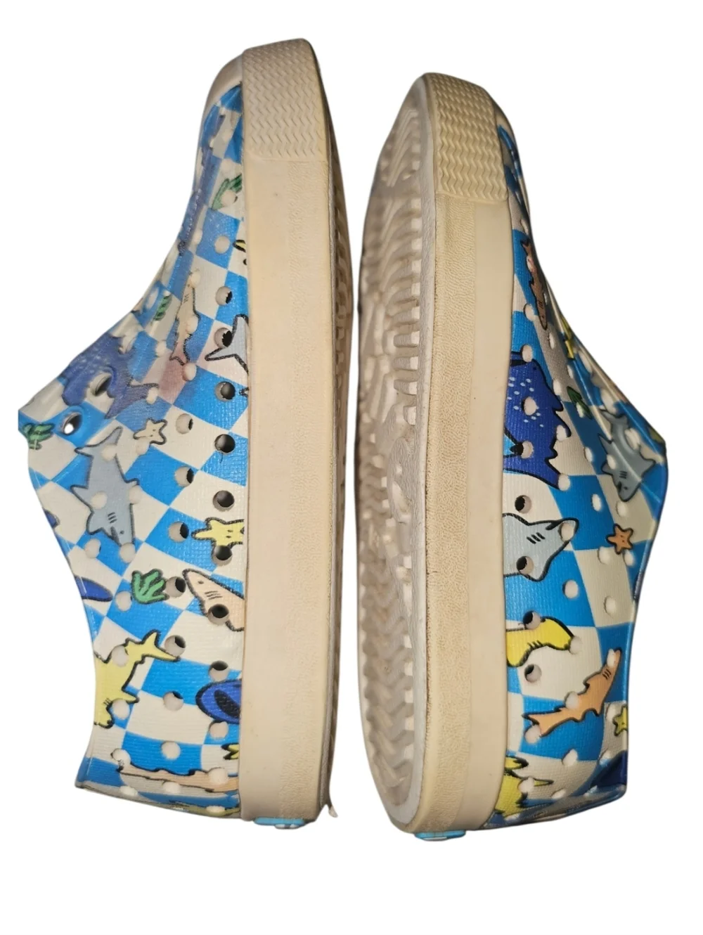 Native Kids Blue Shark Print Slip-On Shoes